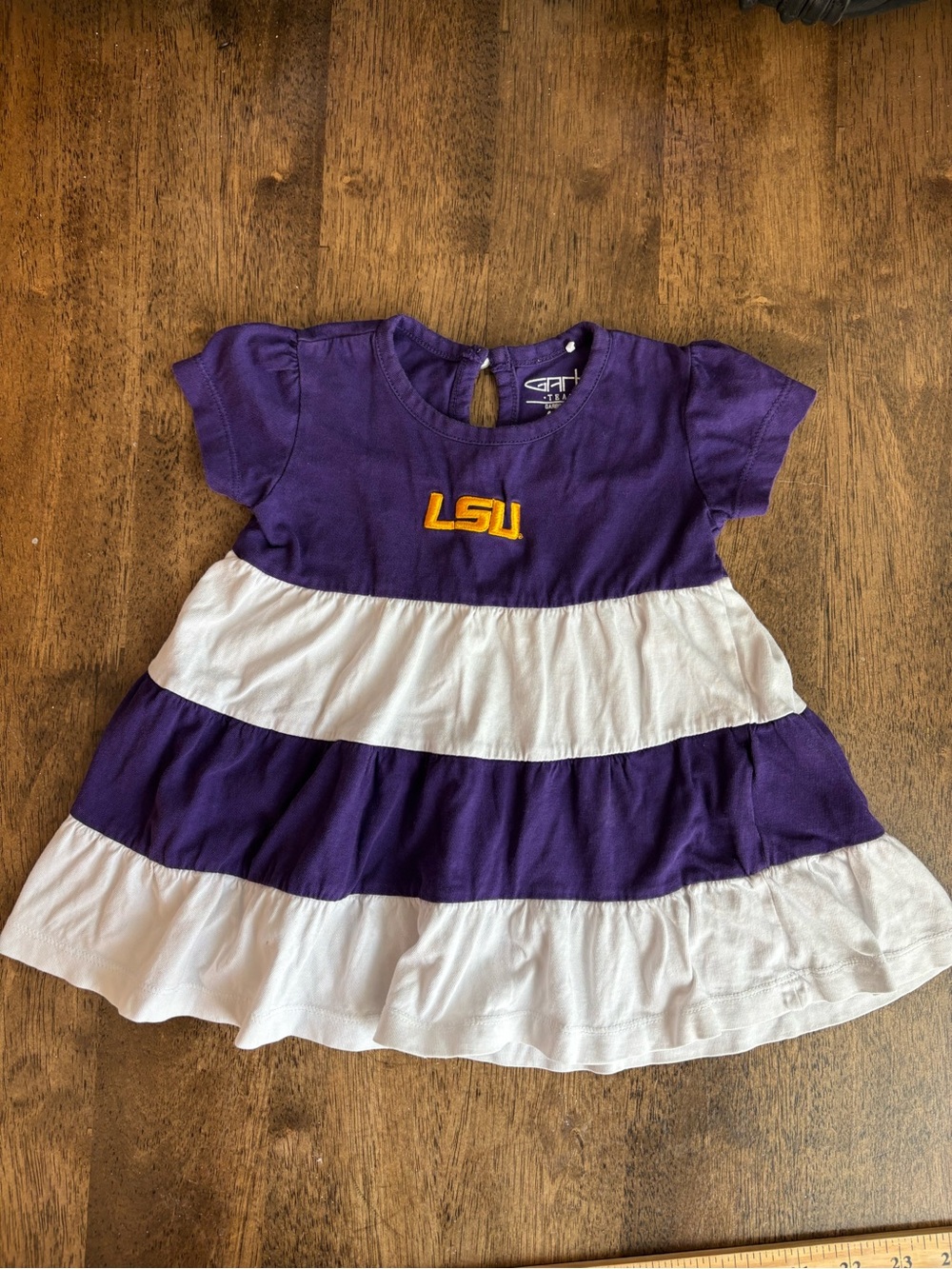 Garb LSU Knit Tiered Dress size 6-12 months